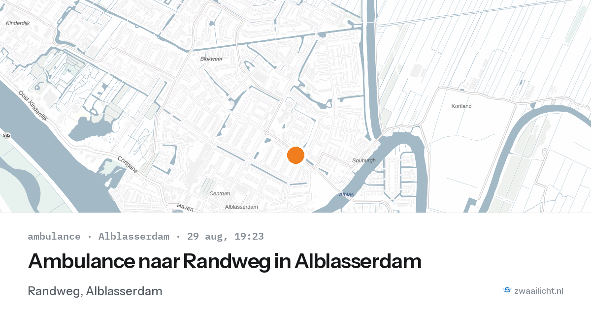 Ambulance naar Randweg in Alblasserdam — 29 aug 2026