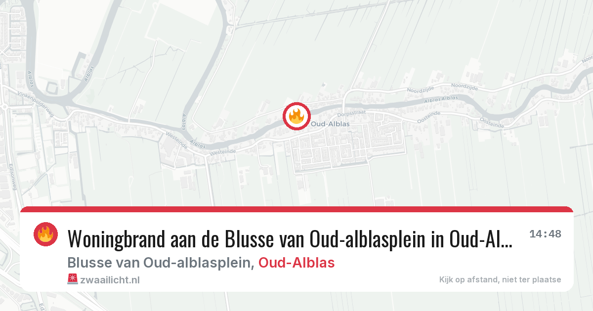 Woningbrand aan de Blusse van Oud-alblasplein in Oud-Alblas — 4 aug 2026