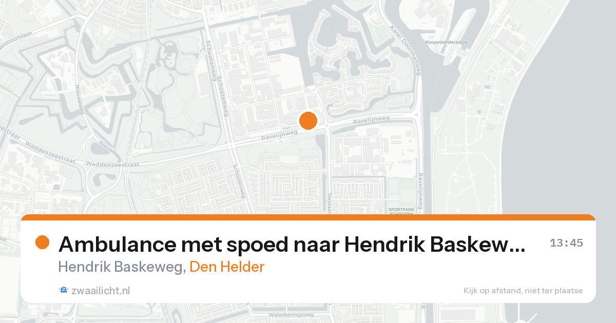Ambulance met spoed naar Hendrik Baskeweg in Den Helder — 18 mei 2026