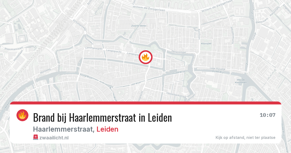 Brand bij Haarlemmerstraat in Leiden — 6 aug 2026