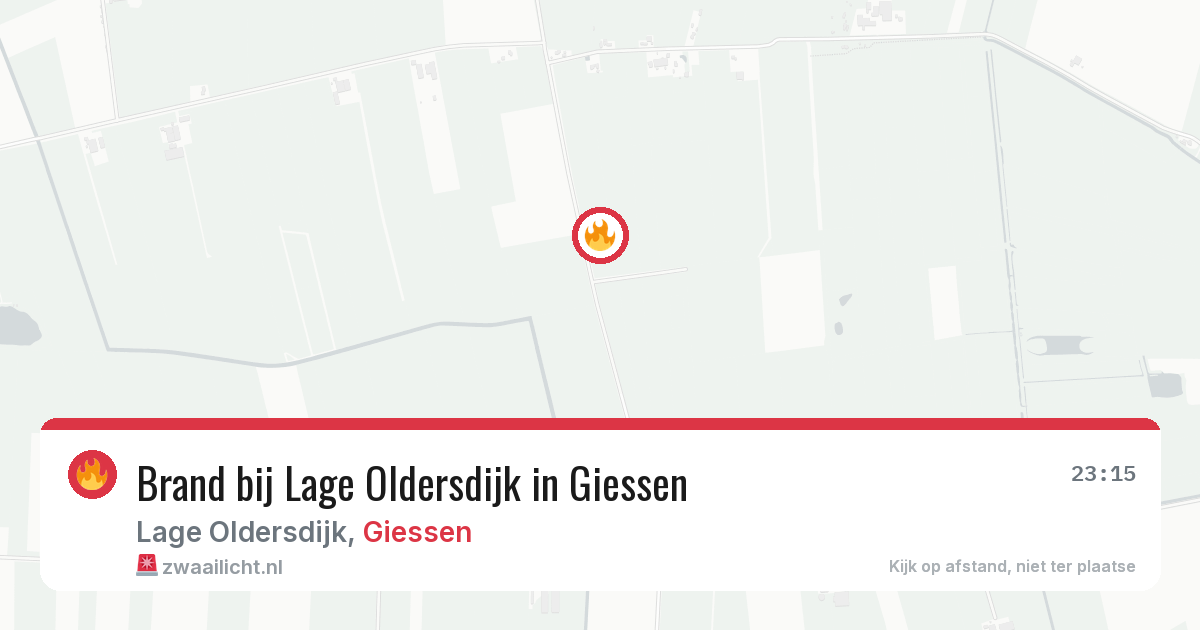 Brand bij Lage Oldersdijk in Giessen — 8 jul 2026