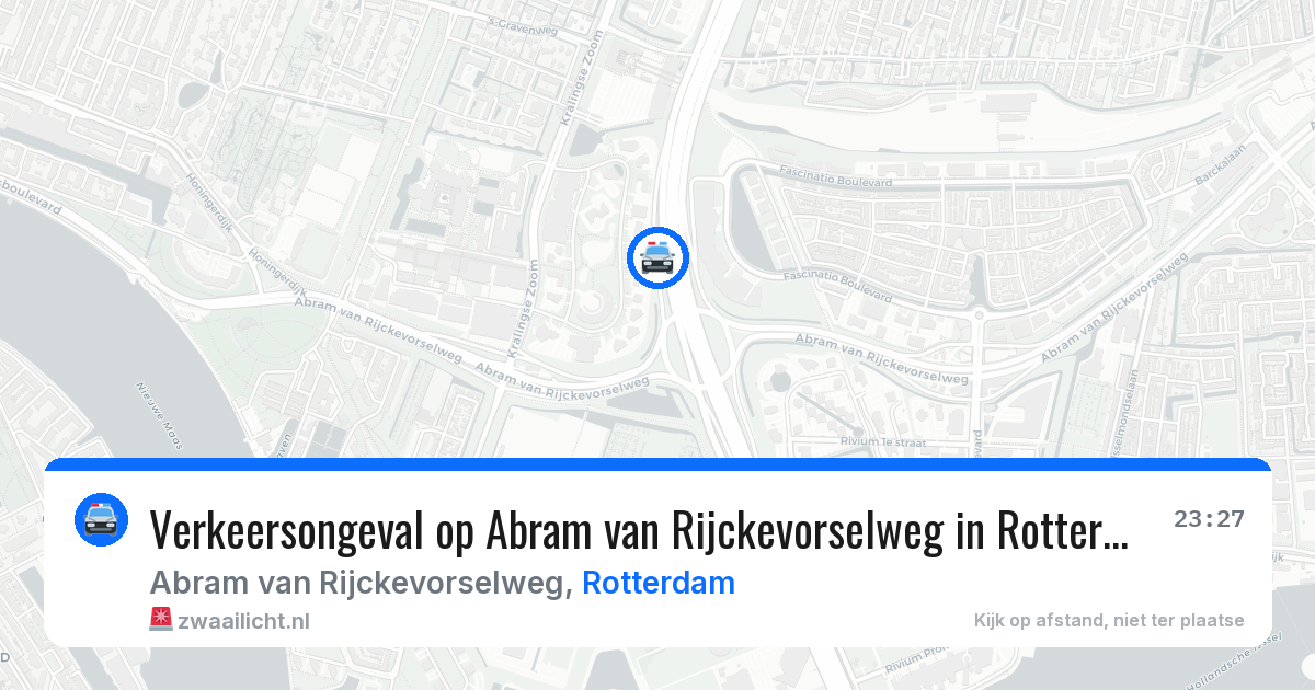 Verkeersongeval op Abram van Rijckevorselweg in Rotterdam — 14 apr 2026