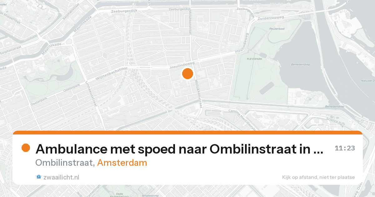Ambulance met spoed naar Ombilinstraat in Amsterdam — 24 aug 2026