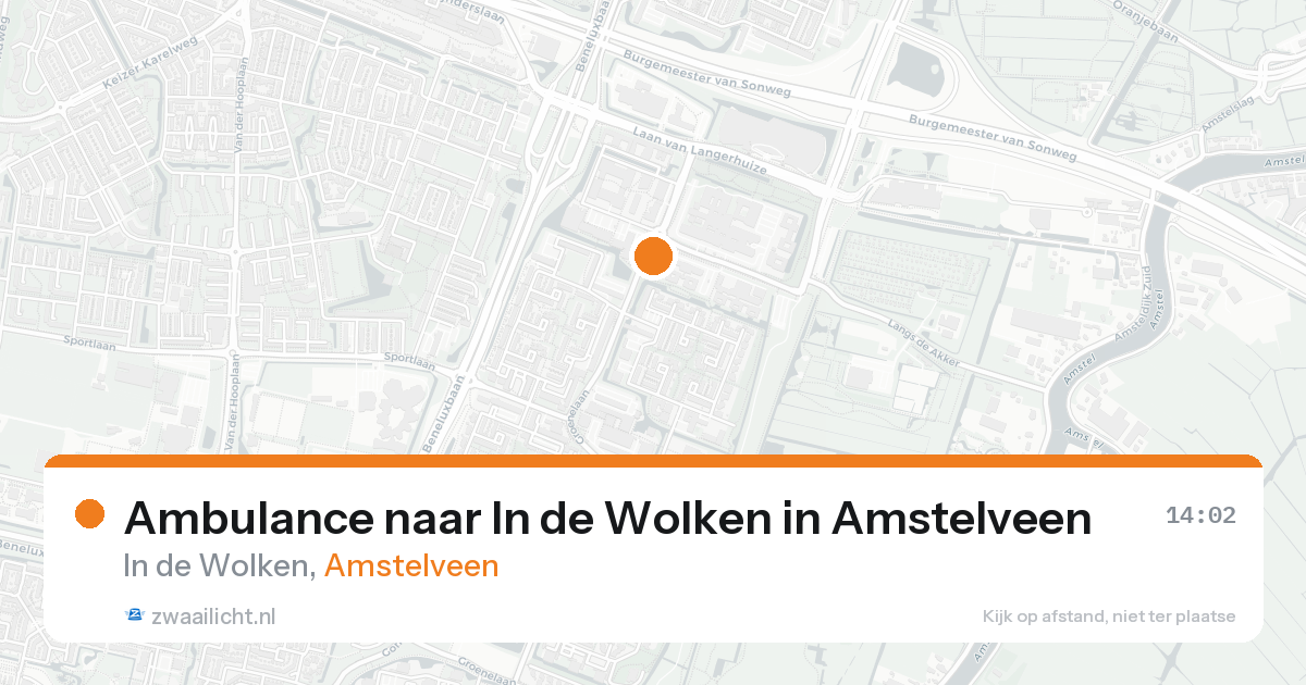 Ambulance naar In de Wolken in Amstelveen — 15 aug 2026