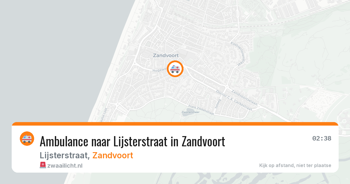 Ambulance naar Lijsterstraat in Zandvoort — 22 mrt 2026