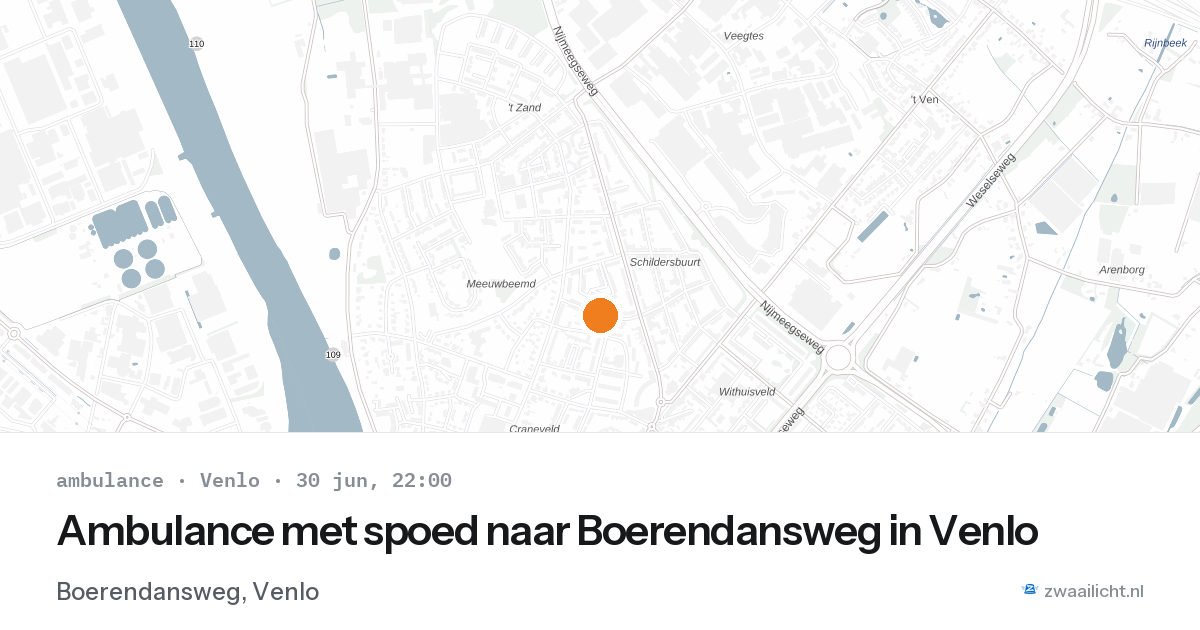 Ambulance met spoed naar Boerendansweg in Venlo — 30 jun 2026