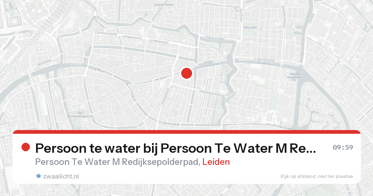 Persoon te water bij Persoon Te Water M Redijksepolderpad in Leiden — 15 jun 2026