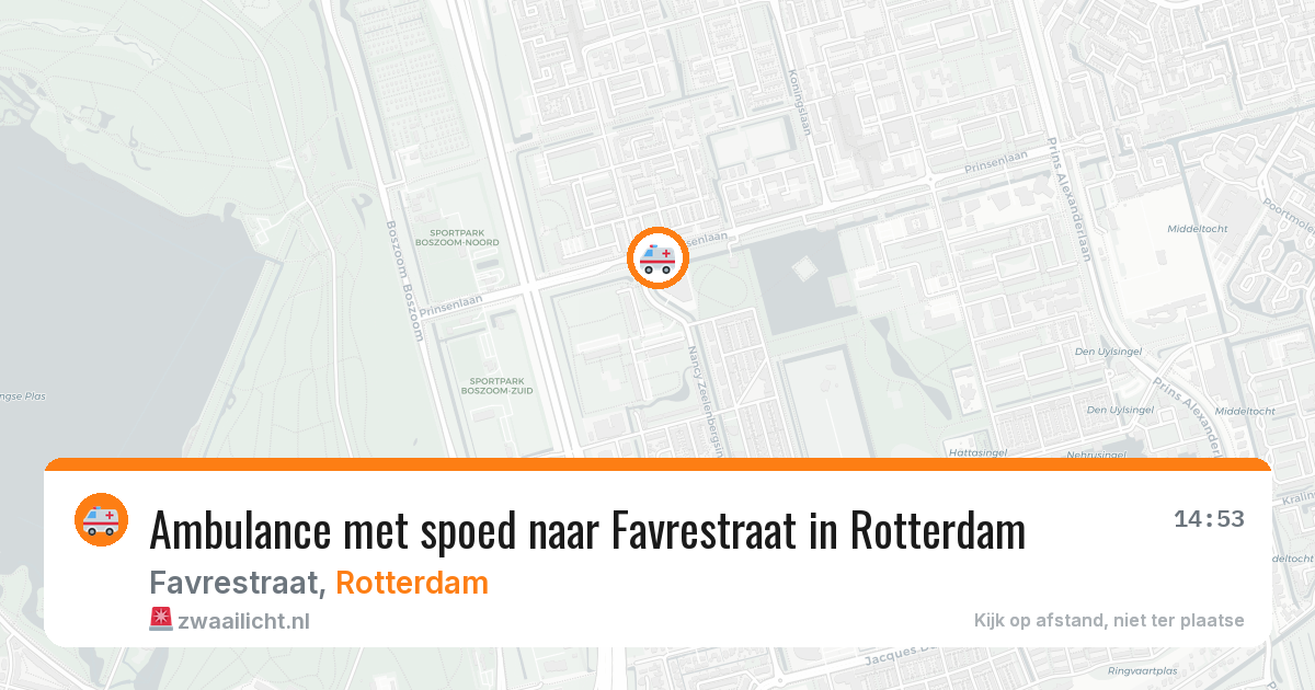 Ambulance met spoed naar Favrestraat in Rotterdam — 15 apr 2026