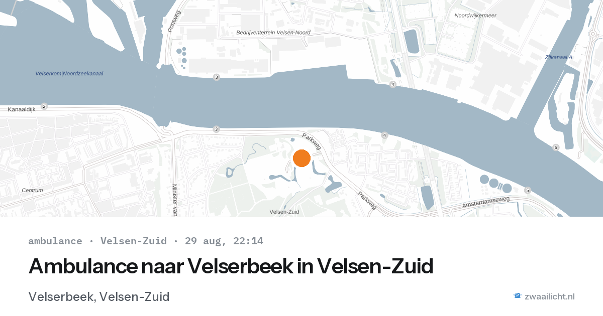 Ambulance naar Velserbeek in Velsen-Zuid — 29 aug 2026
