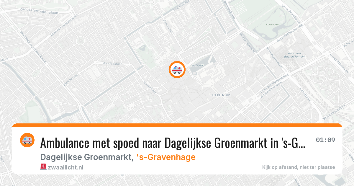 Ambulance met spoed naar Dagelijkse Groenmarkt in 's-Gravenhage — 27 jun 2026