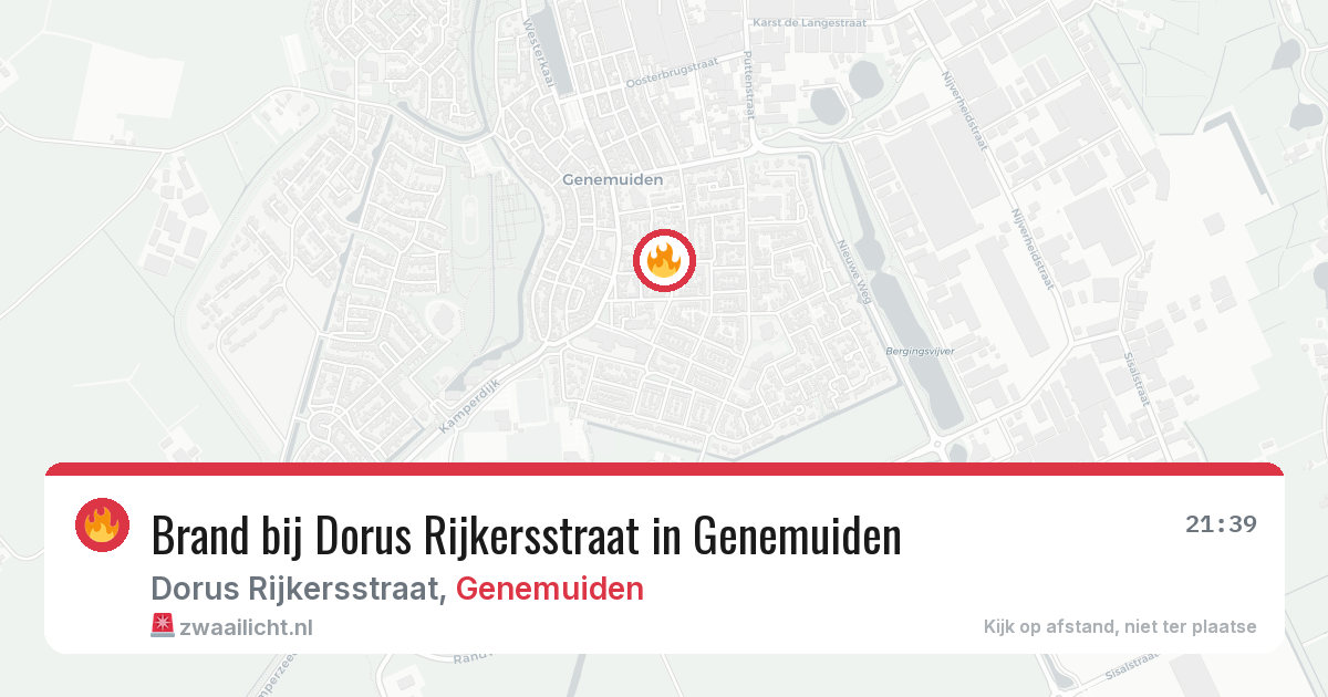 Brand bij Dorus Rijkersstraat in Genemuiden — 12 jun 2026