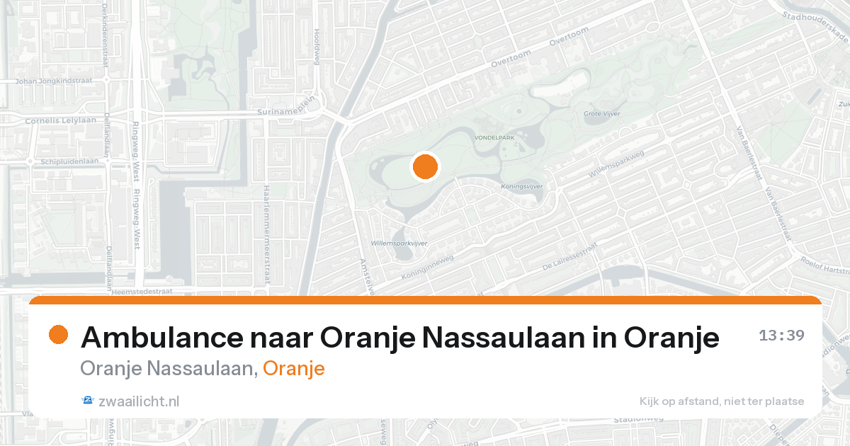 Ambulance naar Oranje Nassaulaan in Oranje — 17 aug 2026