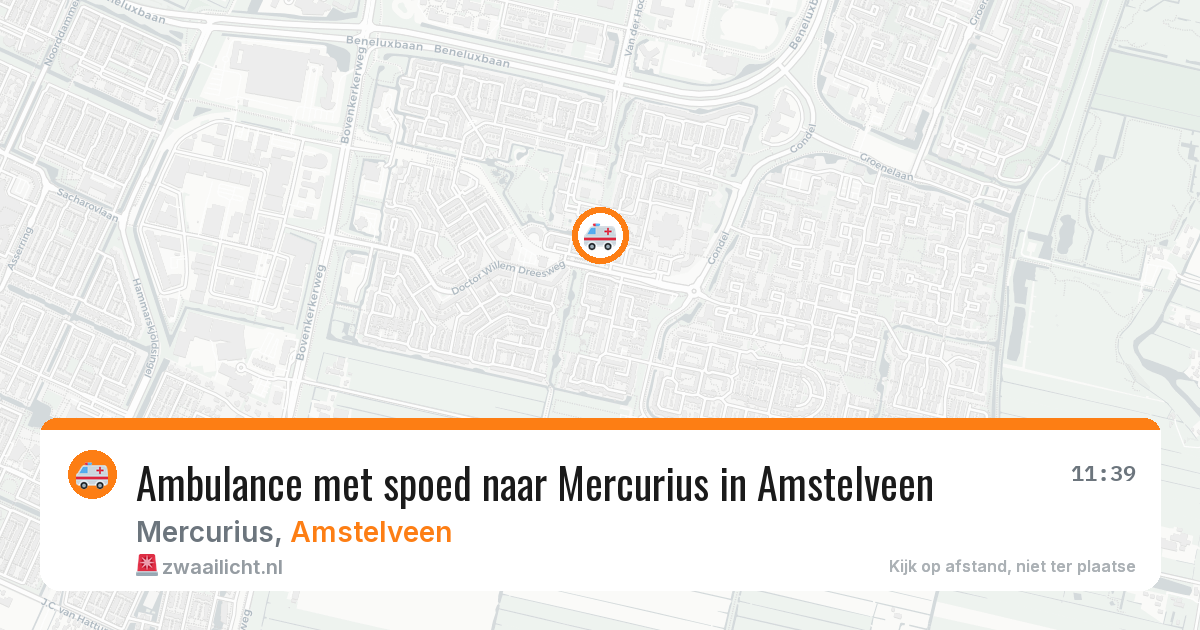 Ambulance met spoed naar Mercurius in Amstelveen — 5 aug 2026