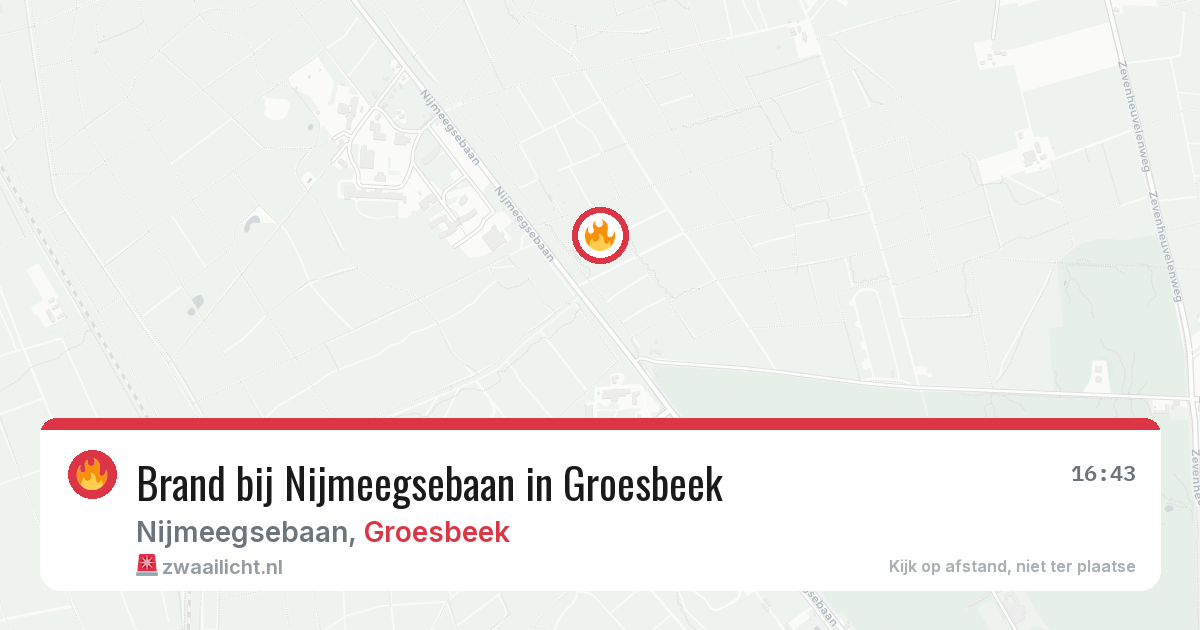 Brand bij Nijmeegsebaan in Groesbeek — 11 aug 2026