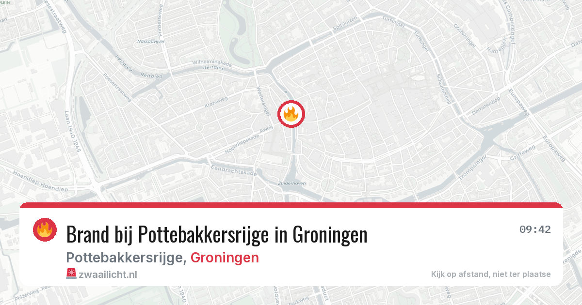 Brand bij Pottebakkersrijge in Groningen — 25 jun 2026