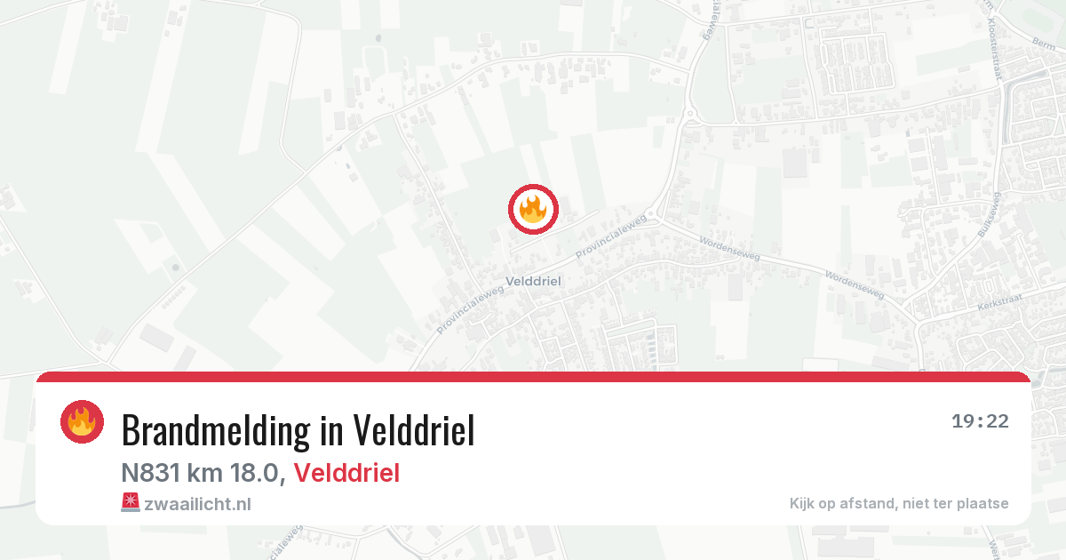 Brandmelding in Velddriel — 9 apr 2026