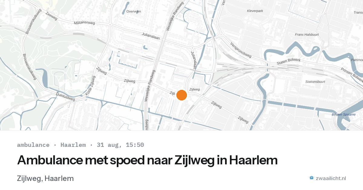 Ambulance met spoed naar Zijlweg in Haarlem — 31 aug 2026