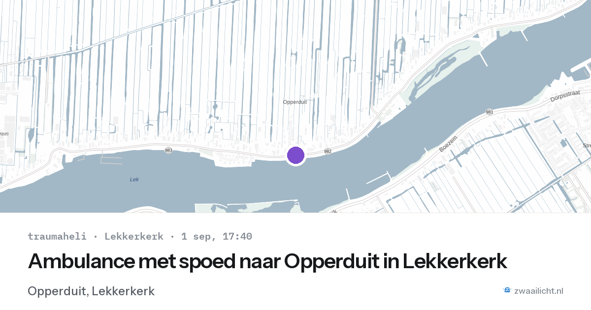 Ambulance met spoed naar Opperduit in Lekkerkerk — 1 sep 2026