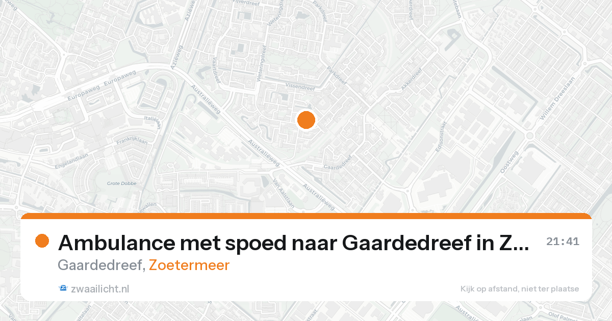 Ambulance met spoed naar Gaardedreef in Zoetermeer — 21 aug 2026