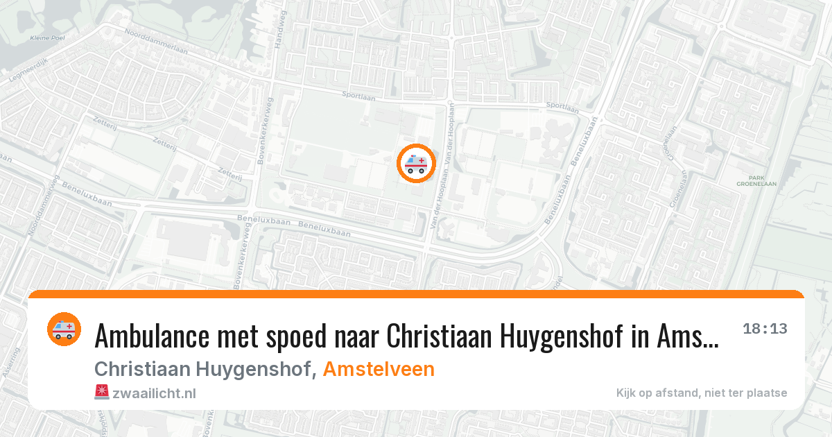 Ambulance met spoed naar Christiaan Huygenshof in Amstelveen — 18 mei 2026