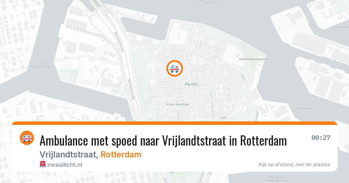 Ambulance met spoed naar Vrijlandtstraat in Rotterdam — 26 mei 2026