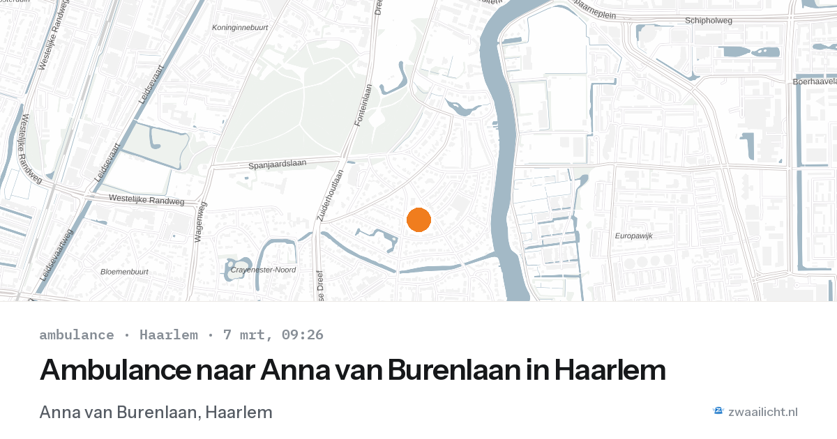 Ambulance naar Anna van Burenlaan in Haarlem — 7 mrt 2026