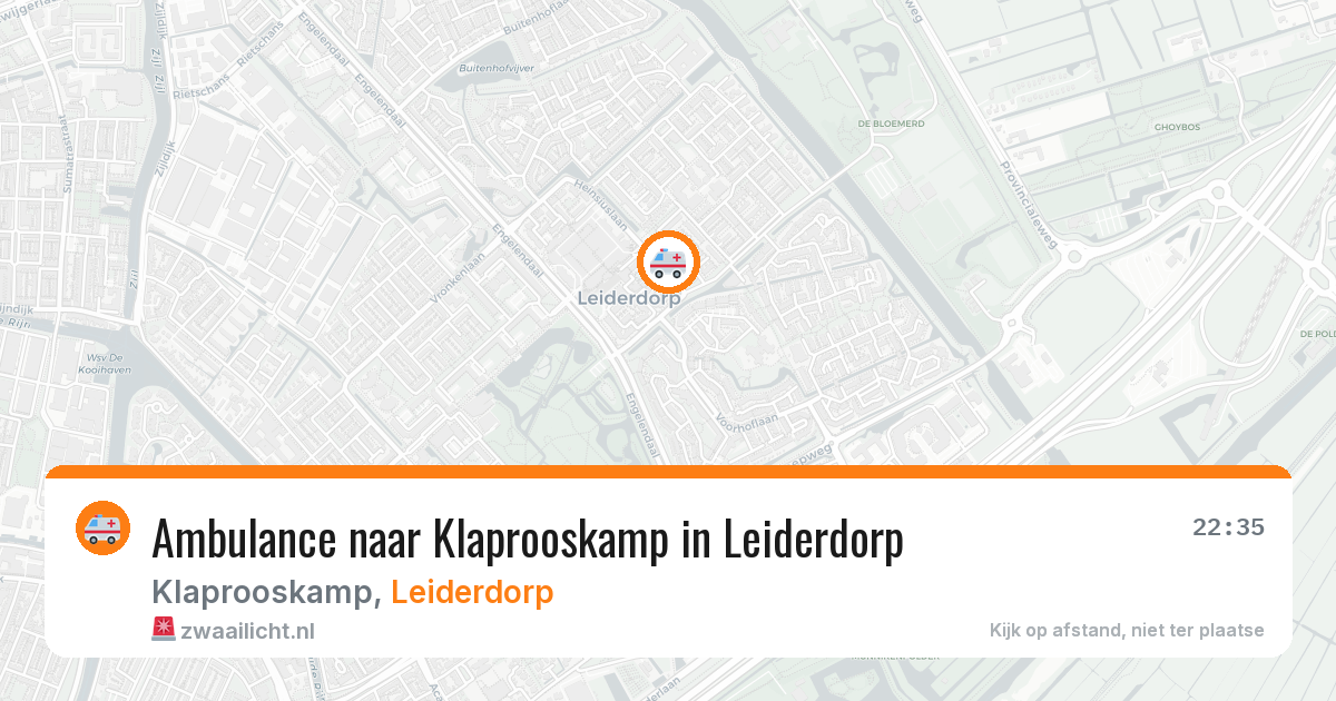 Ambulance naar Klaprooskamp in Leiderdorp — 9 jul 2026