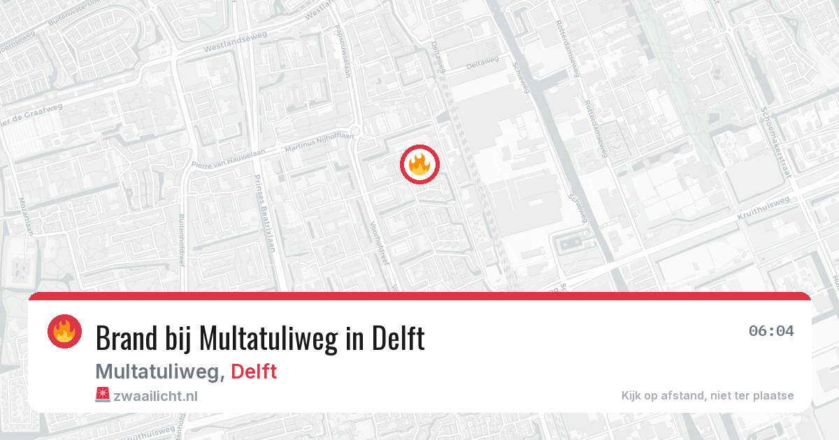 Brand bij Multatuliweg in Delft — 13 jun 2026