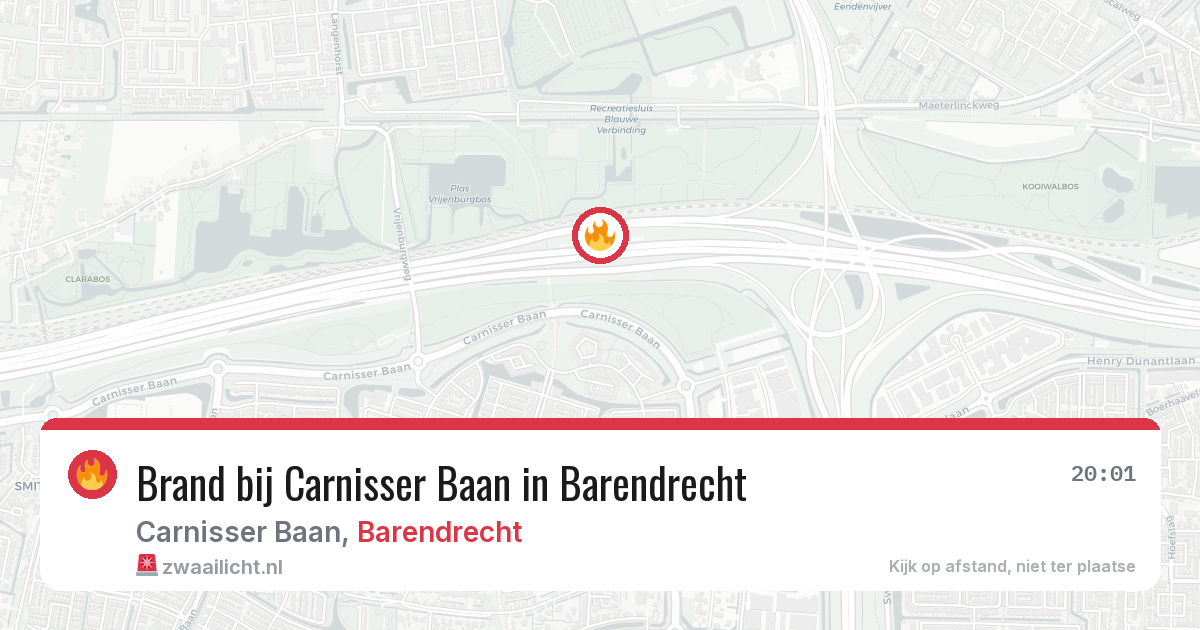 Brand bij Carnisser Baan in Barendrecht — 1 aug 2026