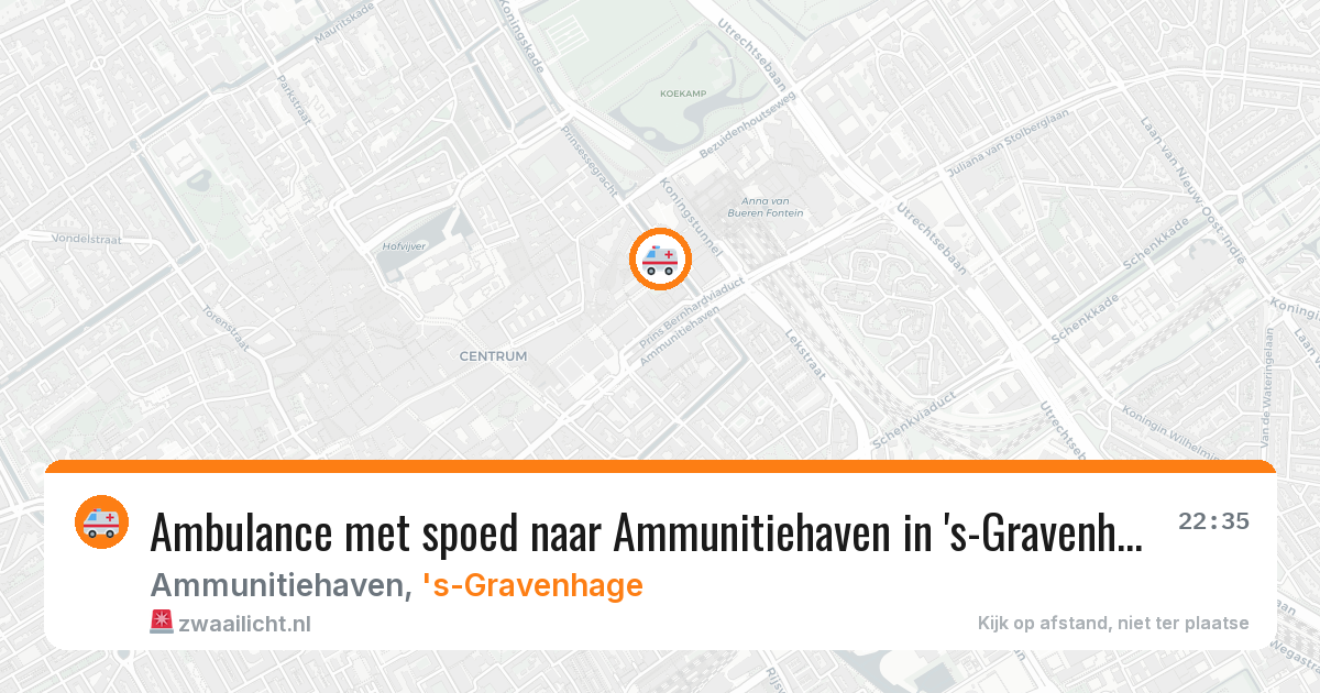 Ambulance met spoed naar Ammunitiehaven in 's-Gravenhage — 15 mei 2026