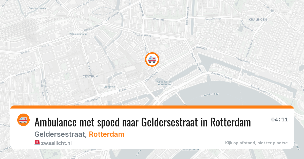Ambulance met spoed naar Geldersestraat in Rotterdam — 28 mei 2026