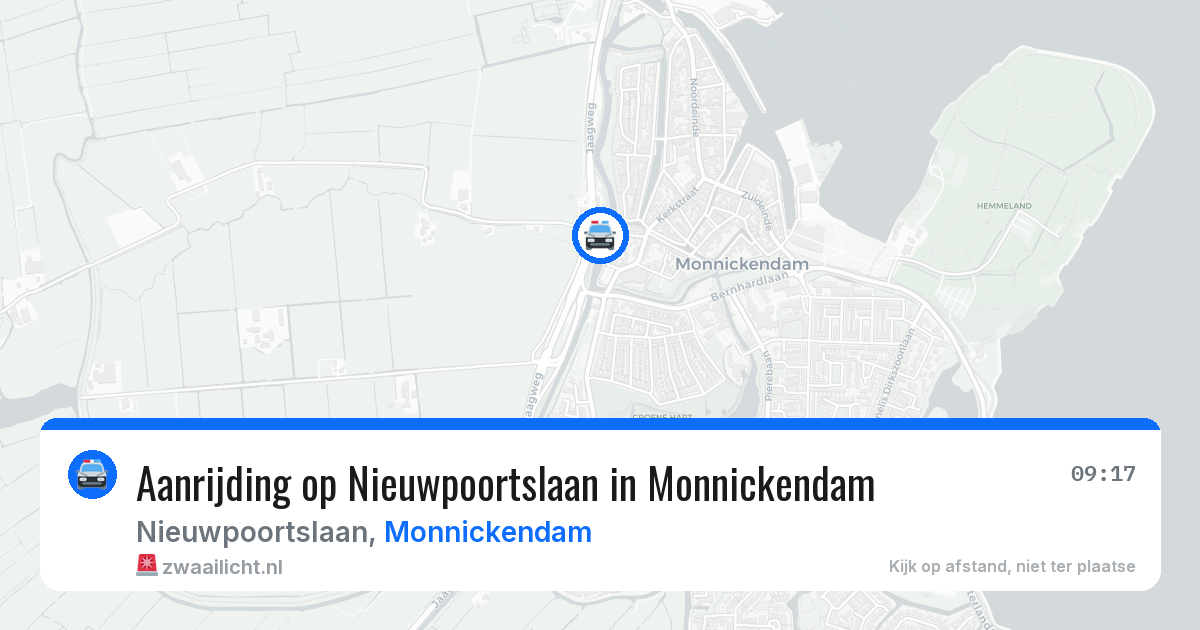Aanrijding op Nieuwpoortslaan in Monnickendam — 14 mei 2026