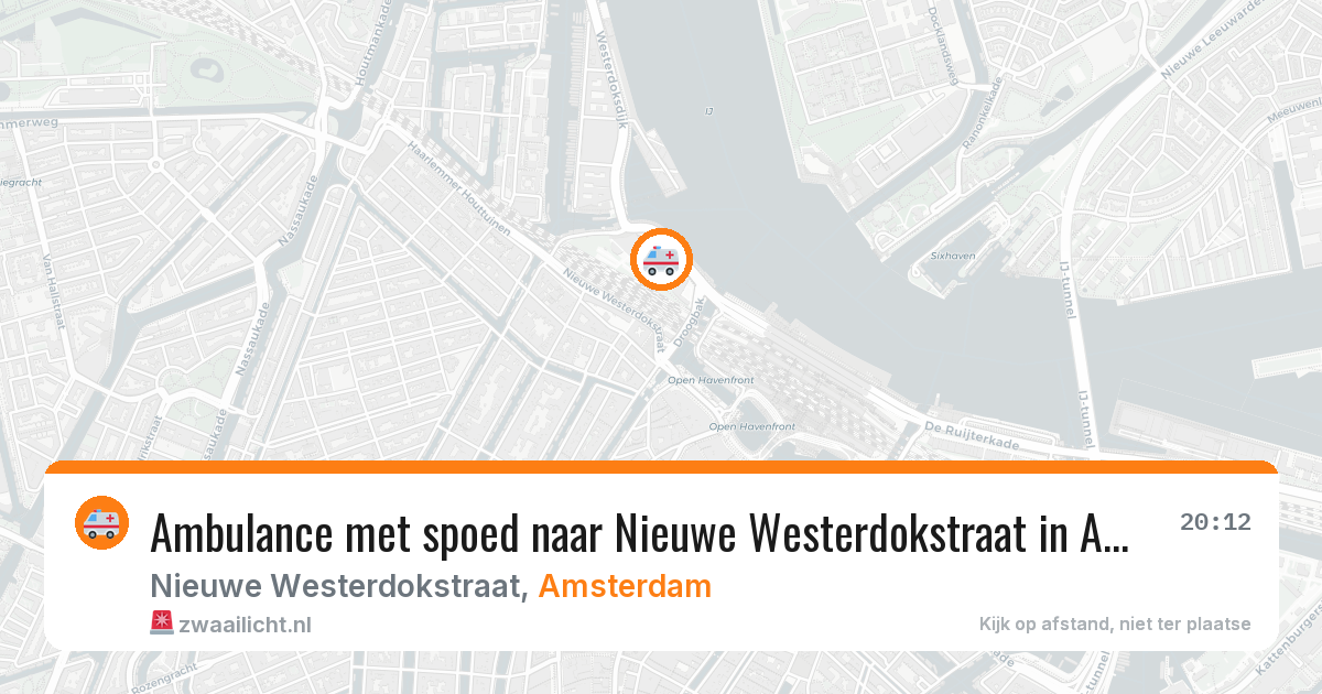 Ambulance met spoed naar Nieuwe Westerdokstraat in Amsterdam — 12 apr 2026