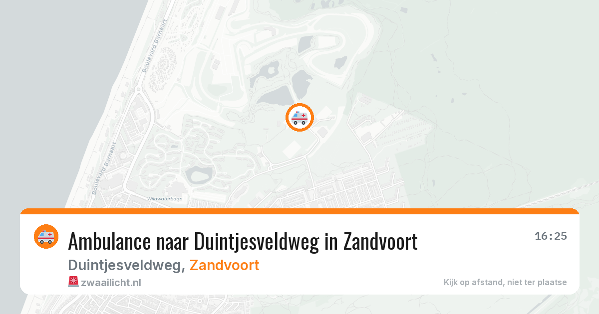 Ambulance naar Duintjesveldweg in Zandvoort — 11 aug 2026
