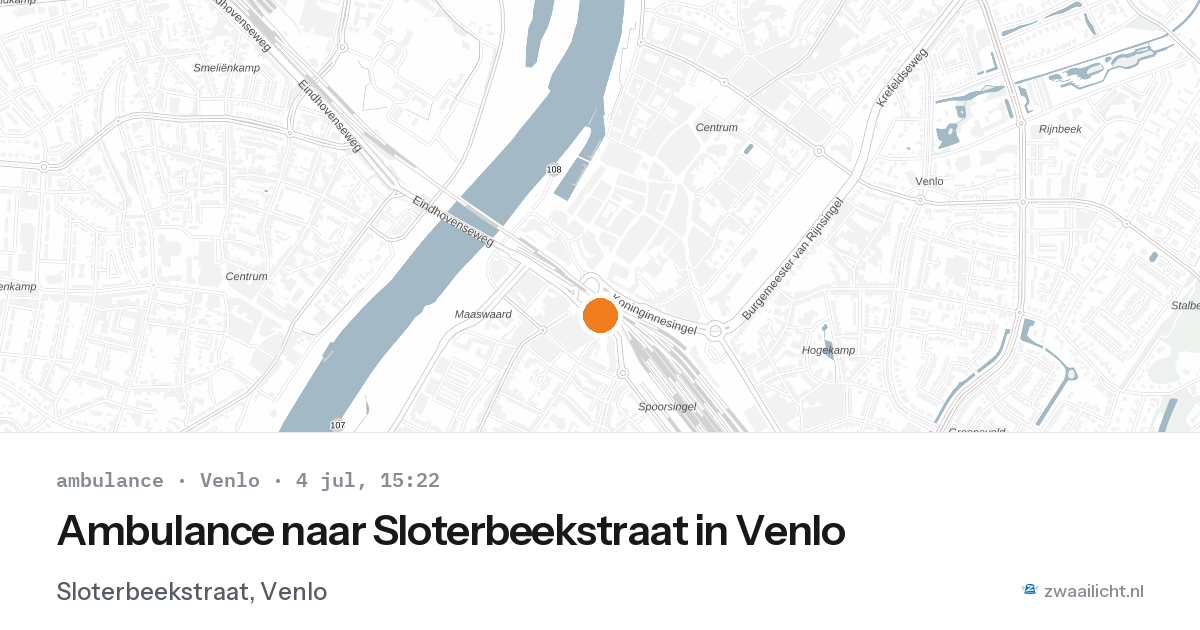 Ambulance naar Sloterbeekstraat in Venlo — 4 jul 2026