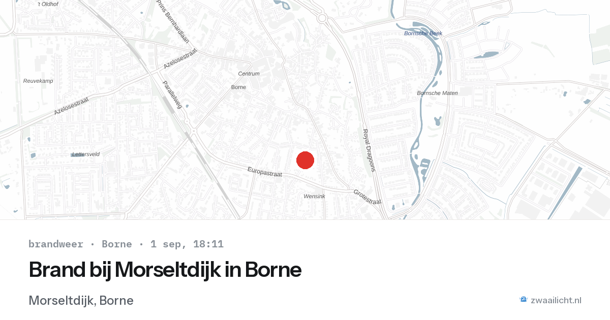 Brand bij Morseltdijk in Borne — 1 sep 2026