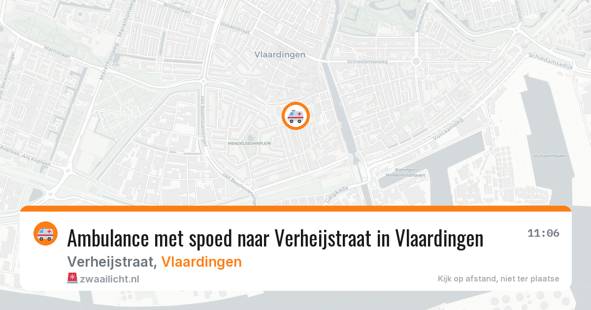 Ambulance met spoed naar Verheijstraat in Vlaardingen — 4 jun 2026