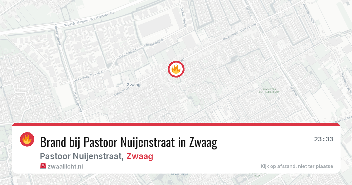 Brand bij Pastoor Nuijenstraat in Zwaag — 24 mei 2026