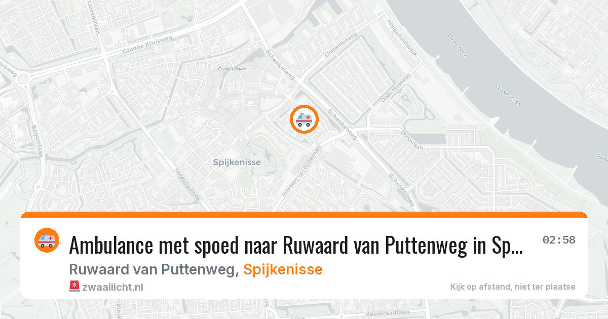 Ambulance met spoed naar Ruwaard van Puttenweg in Spijkenisse — 22 mrt 2026