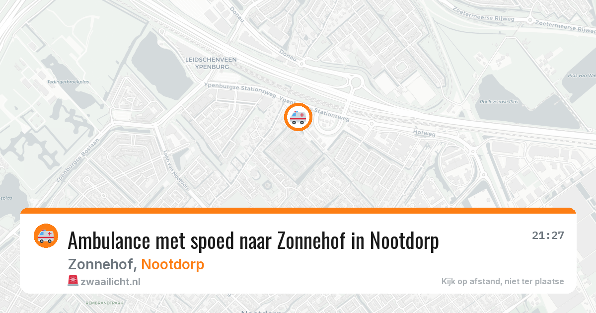 Ambulance met spoed naar Zonnehof in Nootdorp — 14 aug 2026
