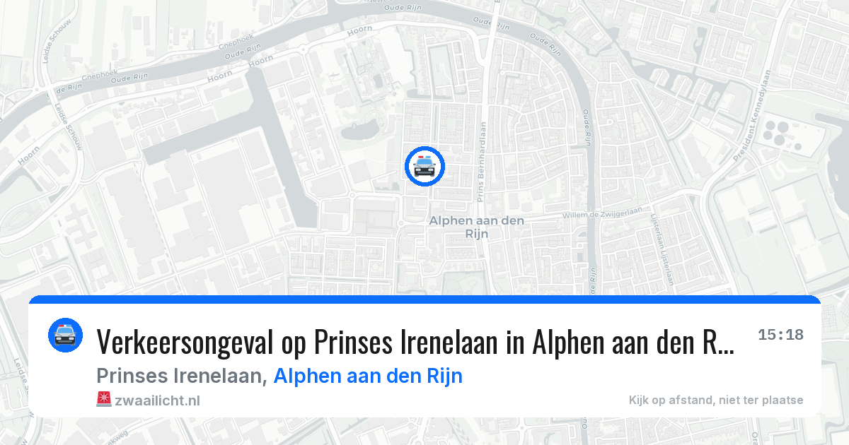 Verkeersongeval op Prinses Irenelaan in Alphen aan den Rijn — 28 jun 2026