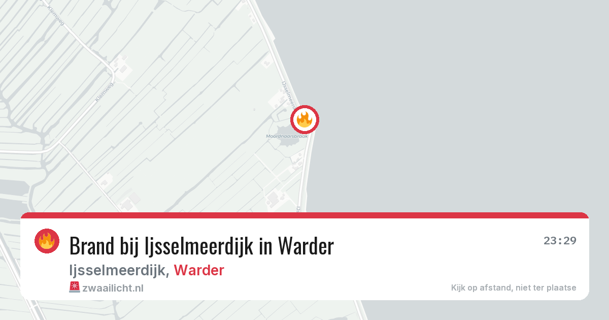 Brand bij Ijsselmeerdijk in Warder — 6 jul 2026
