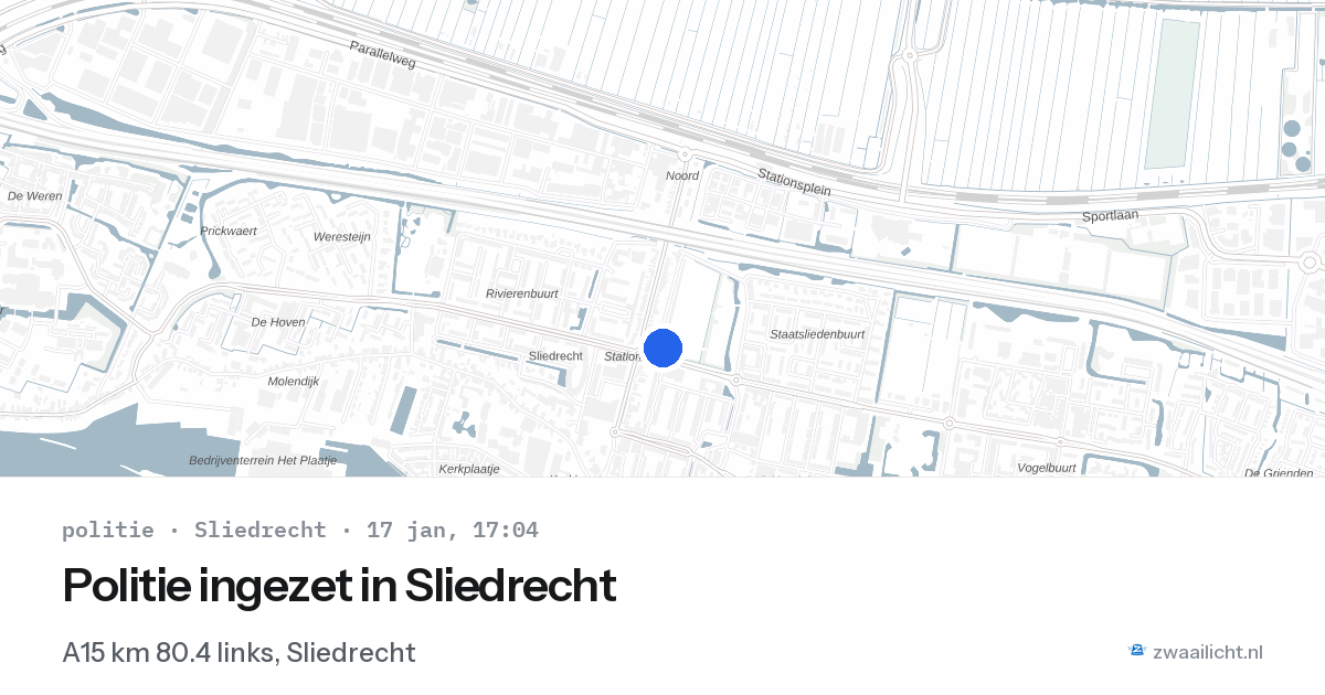 Politie ingezet in Sliedrecht — 17 jan 2026 | 🚨 Zwaailicht.nl
