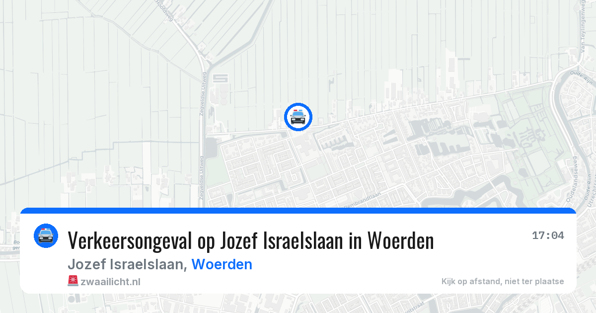 Verkeersongeval op Jozef Israelslaan in Woerden — 17 mrt 2026