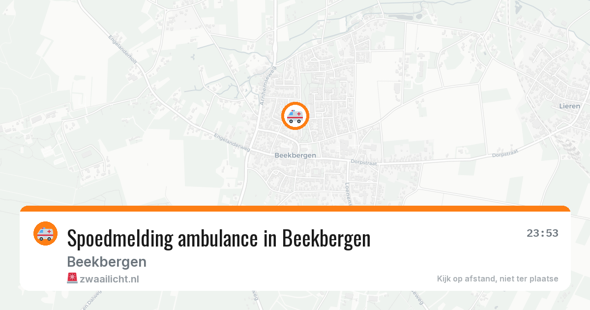 Spoedmelding ambulance in Beekbergen — 1 aug 2026