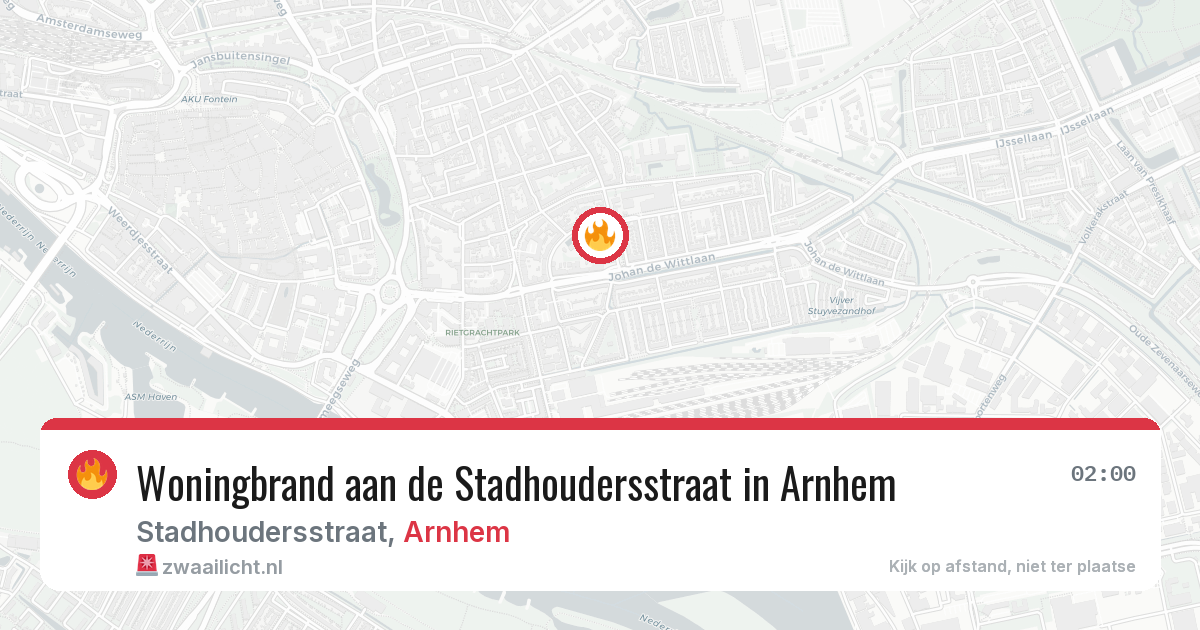 Woningbrand aan de Stadhoudersstraat in Arnhem — 29 jan 2026