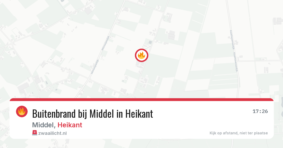 Buitenbrand bij Middel in Heikant — 5 jul 2026