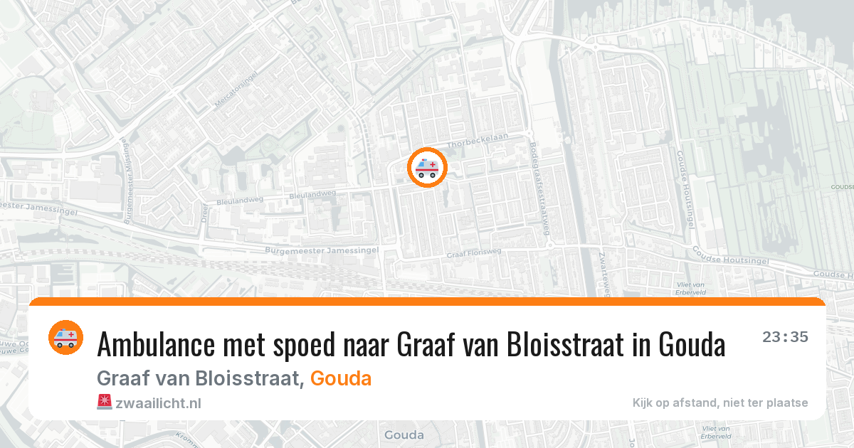 Ambulance met spoed naar Graaf van Bloisstraat in Gouda — 29 jun 2026