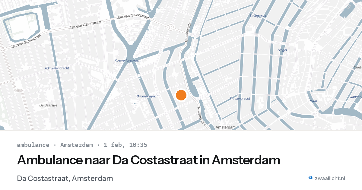 Ambulance naar Da Costastraat in Amsterdam — 1 feb 2026