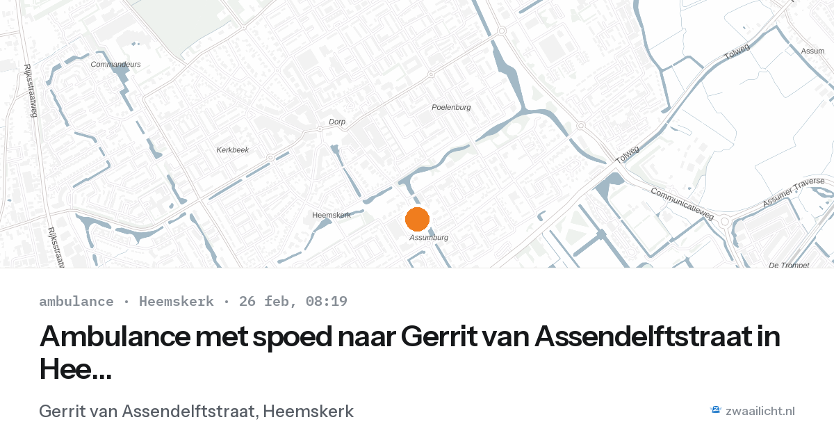 Ambulance met spoed naar Gerrit van Assendelftstraat in Heemskerk — 26 feb 2026